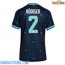 Camisa de time de futebol Alemanha Antonio Rudiger #2 Replicas 2º Equipamento Feminina Mundo 2026 Manga Curta